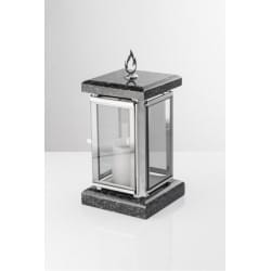 Lampion na cmentarz elegancki stal i granit LC01