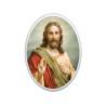 Kolorowy obrazek sakralny na porcelanie owalnej - Pan Jezus