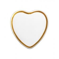 Zdjęcie nagrobkowe serce proste w sepii ze złotym paskiem