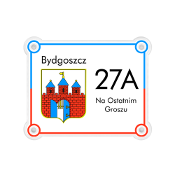 Tabliczka adresowa z herbem - Bydgoszcz