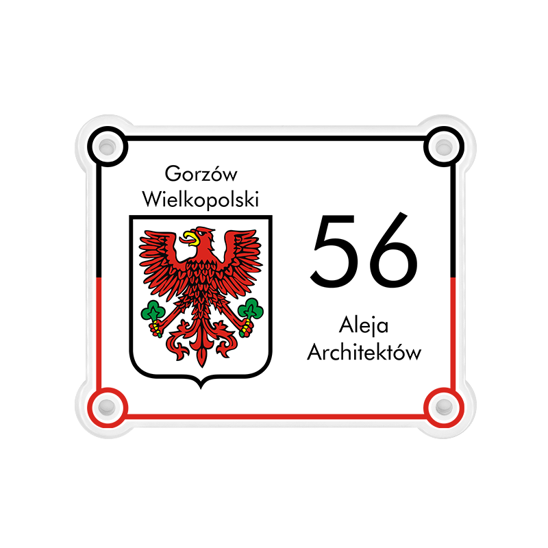 Tabliczka adresowa z herbem - Gorzów Wielkopolski