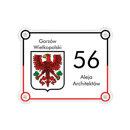 Tabliczka adresowa z herbem - Gorzów Wielkopolski