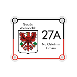 Tabliczka adresowa z herbem - Gorzów Wielkopolski