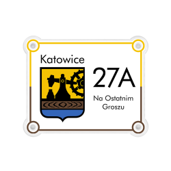 Tabliczka adresowa z herbem - Katowice