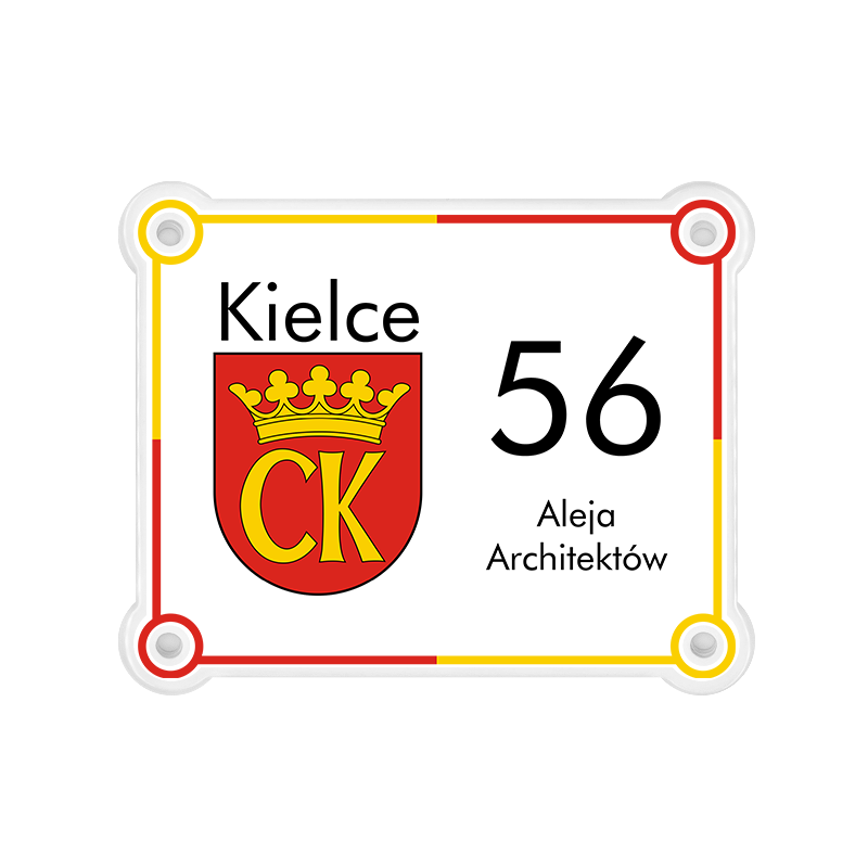 Tabliczka adresowa z herbem - Kielce