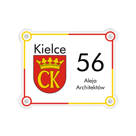 Tabliczka adresowa z herbem - Kielce