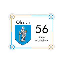 Tabliczka adresowa z herbem - Olsztyn