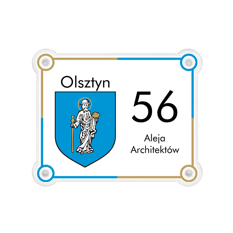 Tabliczka adresowa z herbem - Olsztyn