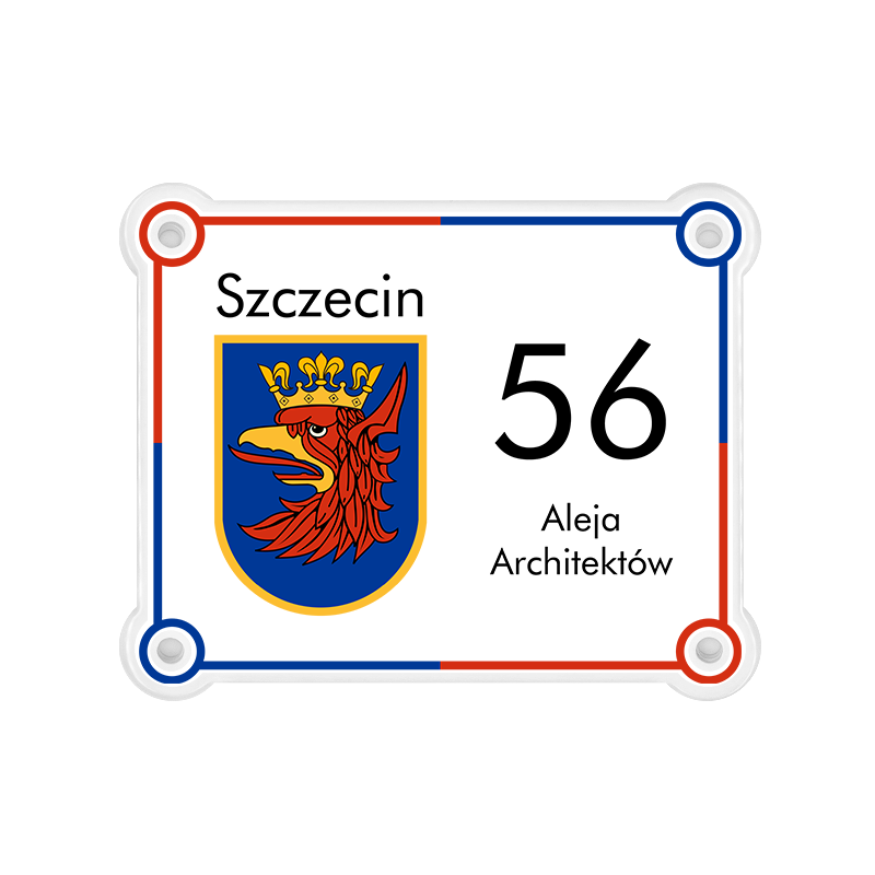 Tabliczka adresowa z herbem - Szczecin