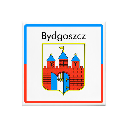 Kwadratowy magnes z herbem miasta - Bydgoszcz