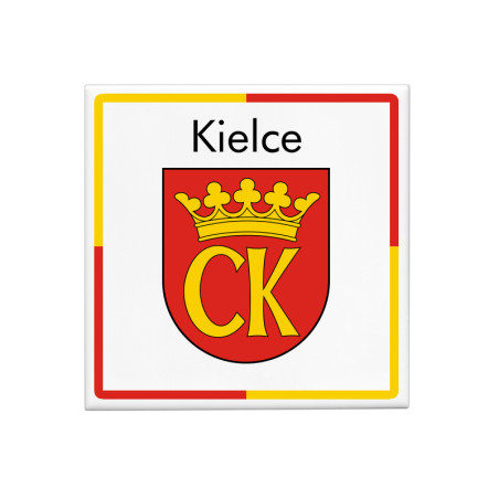 Kwadratowy magnes z herbem miasta - Kielce