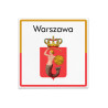 Kwadratowy magnes z herbem miasta - Warszawa