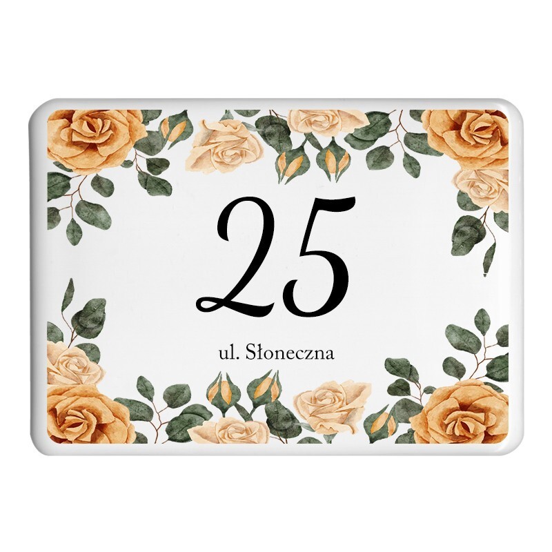 tabliczka na dom w kwiaty