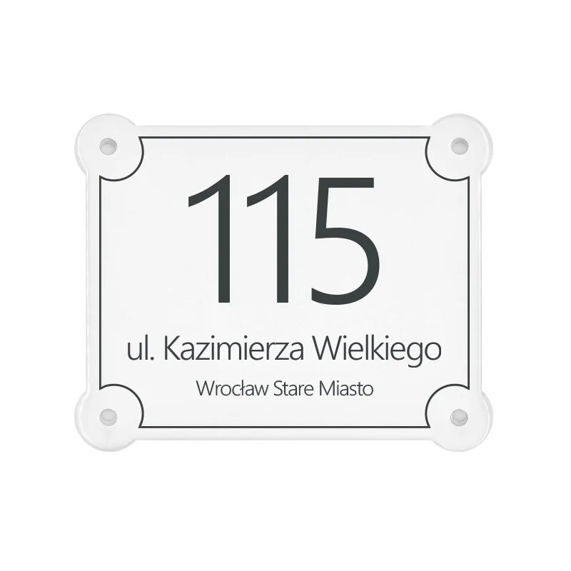 klasyczna Tabliczki z nazwą ulicy i numerem domu