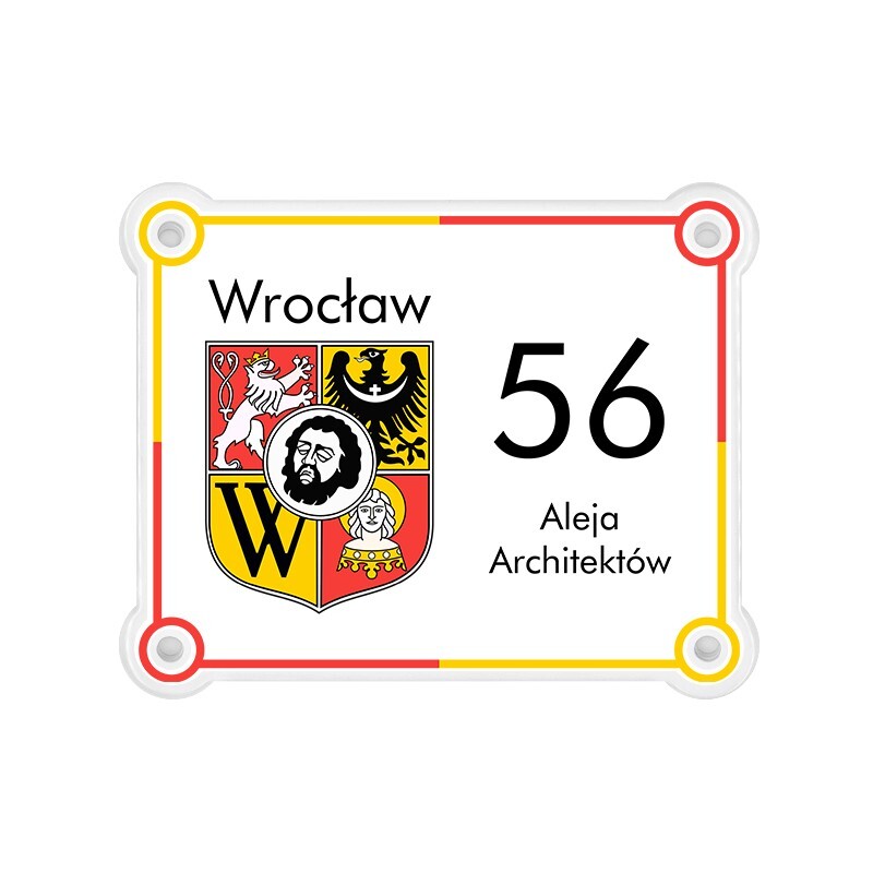 Tabliczka adresowa z herbem miasta wrocław